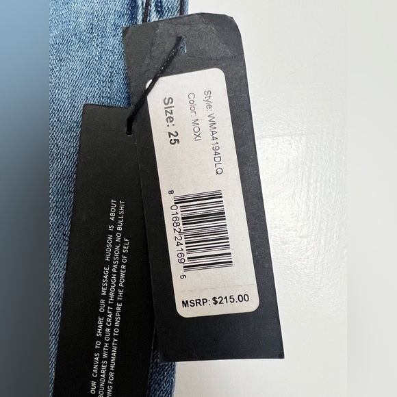 HUDSON- NWT nico midrise ankle straight reverie vtg moxie denim slit  jeans- 25 - Picture 7 of 8